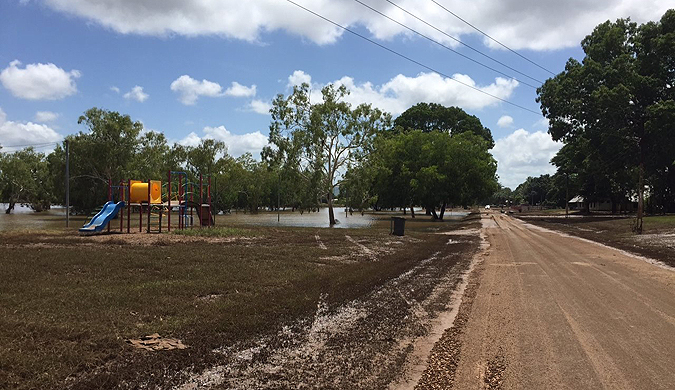 A flooded playground at Daly River