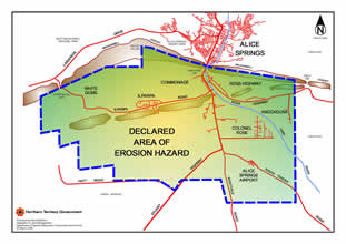 Alice Springs erosion hazard area map