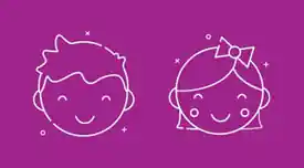 image of girl and boy on pink background