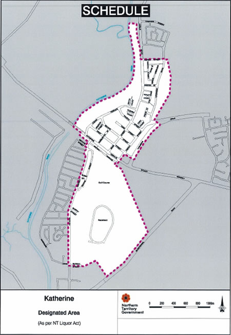 Map of designated area in Katherine