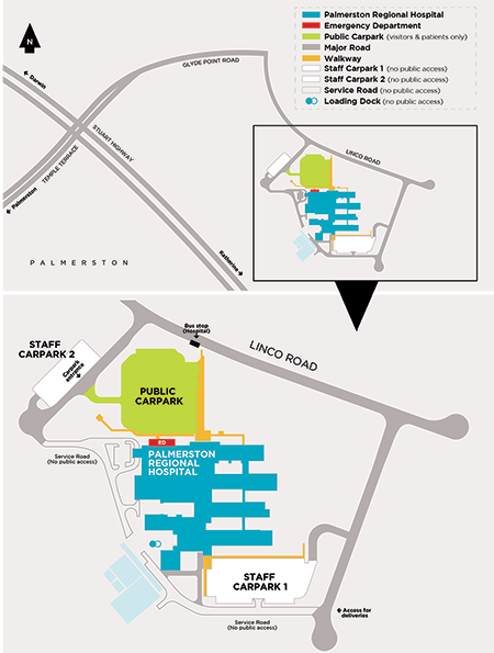 Palmerston Regional Hospital parking map