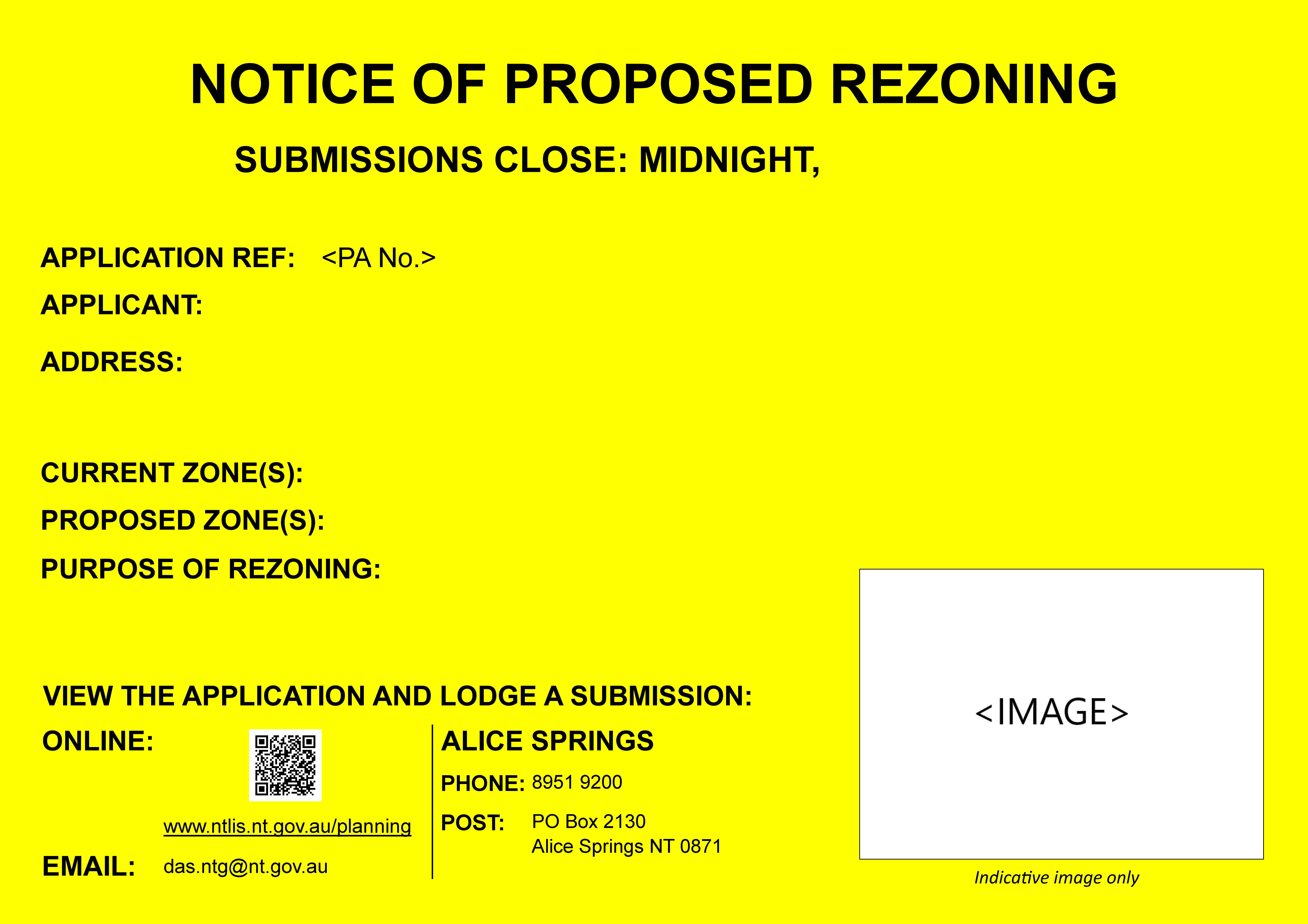 Sample of a notice of proposed rezoning signage