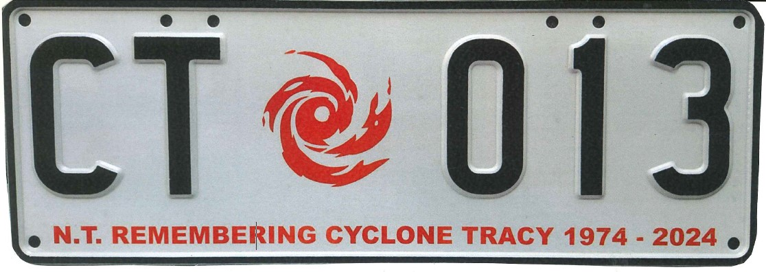 Sample of Cyclone Tracy number plate