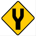Yellow diamond Y sign