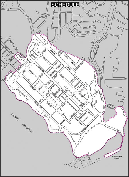 Map of designated area in Darwin