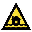 Flood level warning level 1 yellow