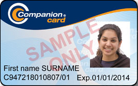 Example of the front of a companion card