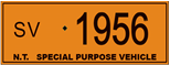 Sample of the special purpose vehicle number plate